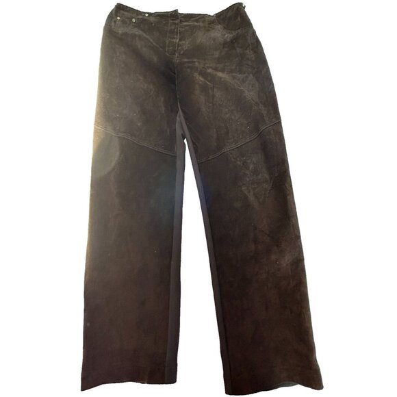 Mitchies Matchings Womens XL Original Suede Pants Straight Leg Brown Casual - Picture 1 of 2